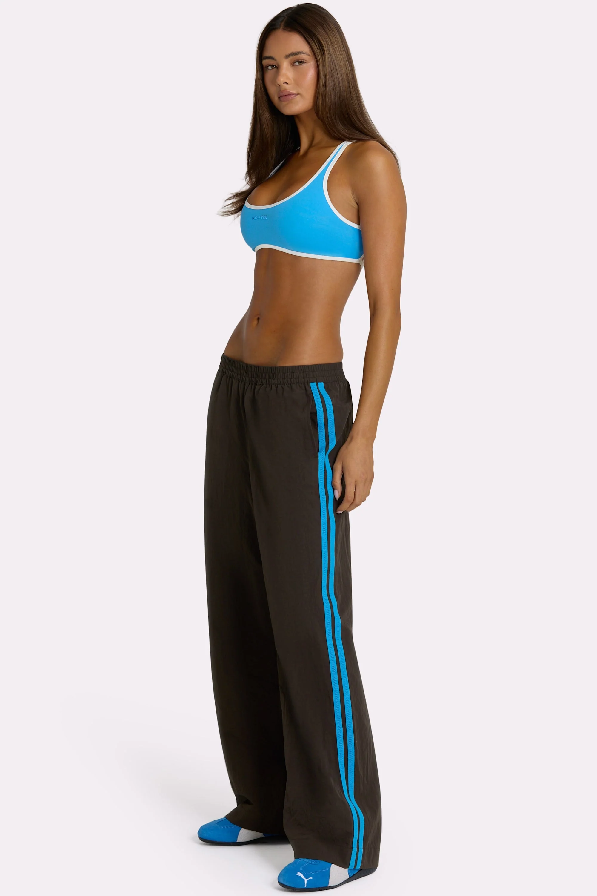 Soft Woven Track Pants in Truffle Luxury
