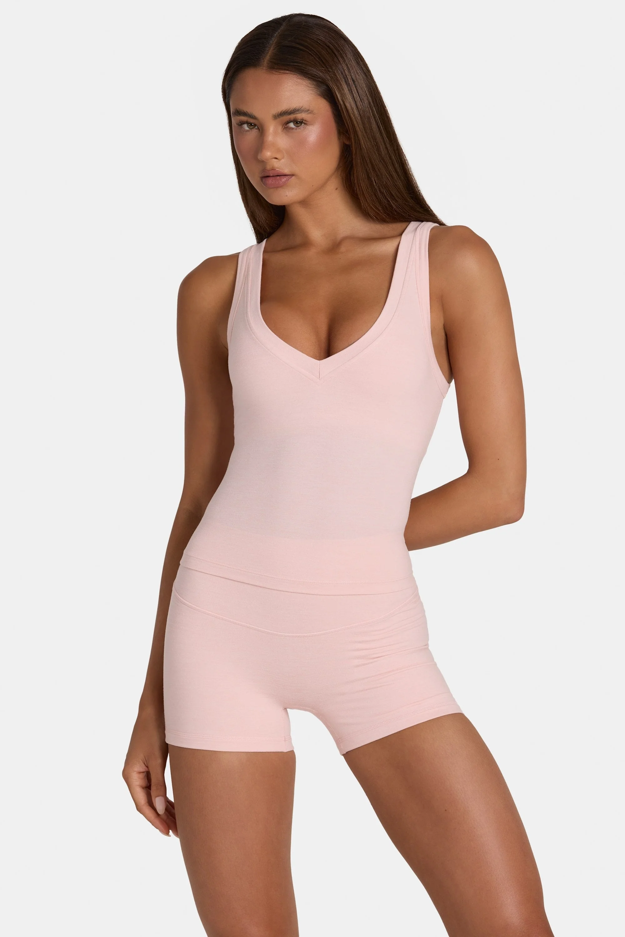 Modern Soft Active Tank Top in Blush Marl Natural