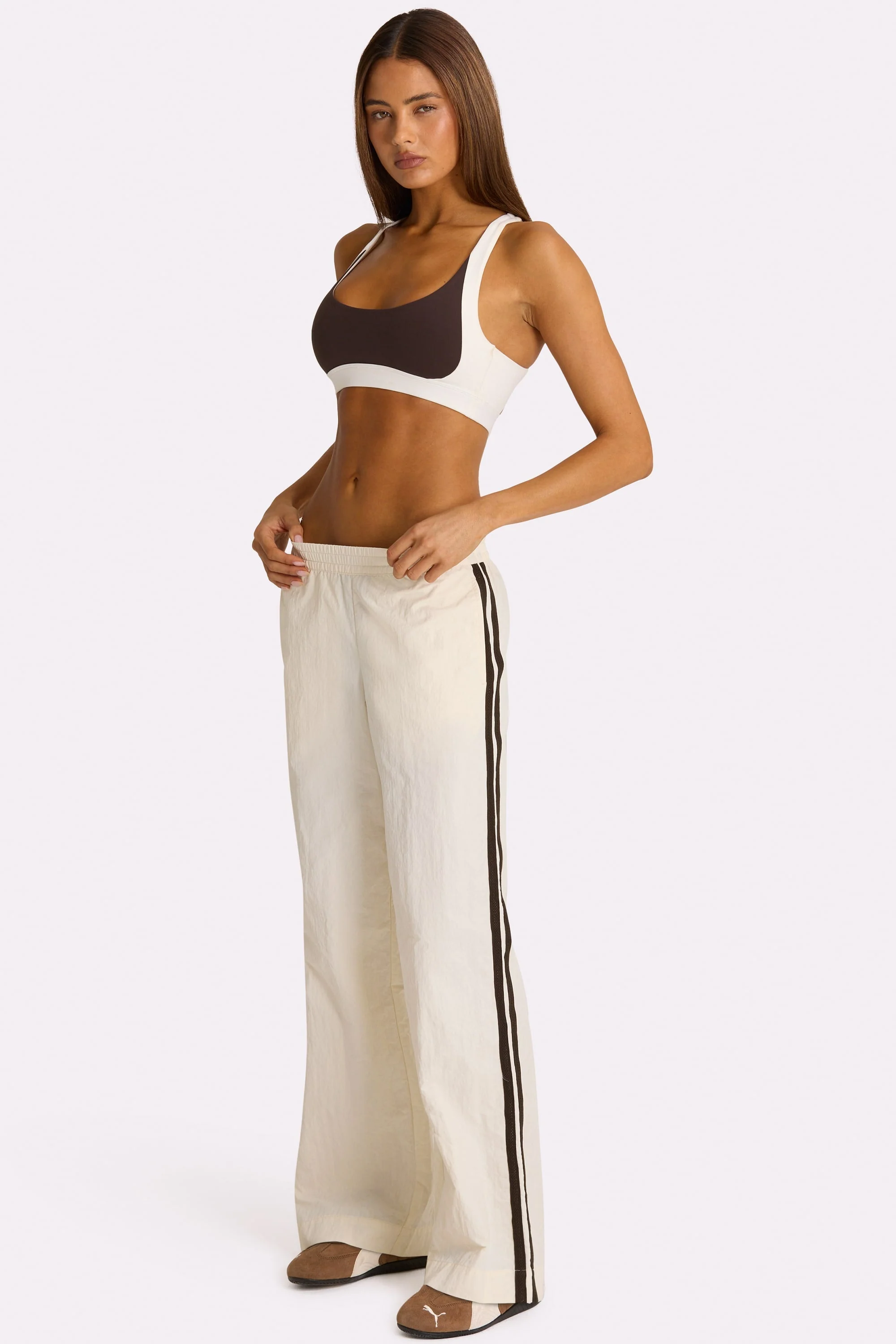 Casual Woven Track Pants in Coconut Innovative