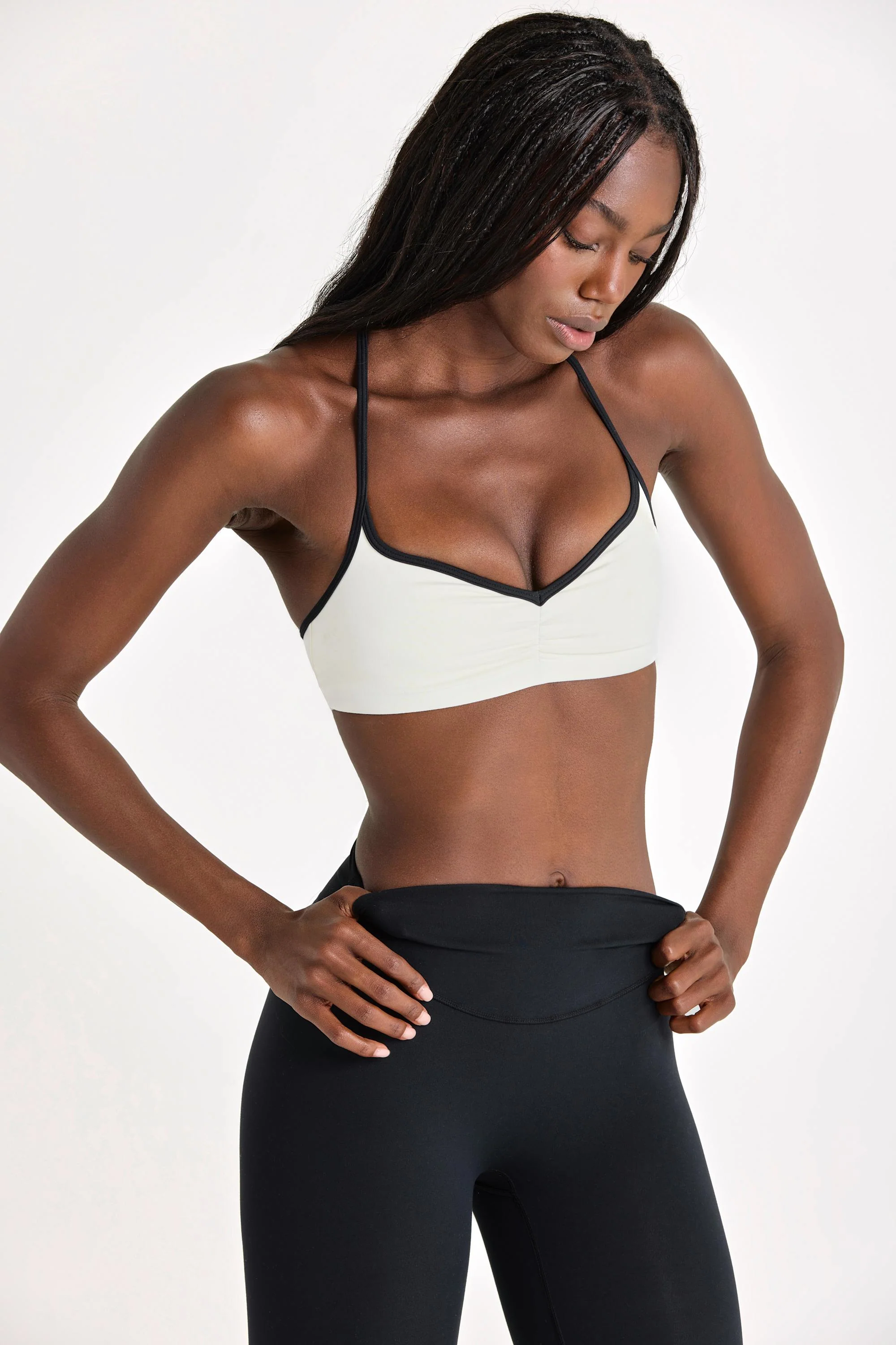 Secure Soft Active Sports Bra in Ivory Contemporary