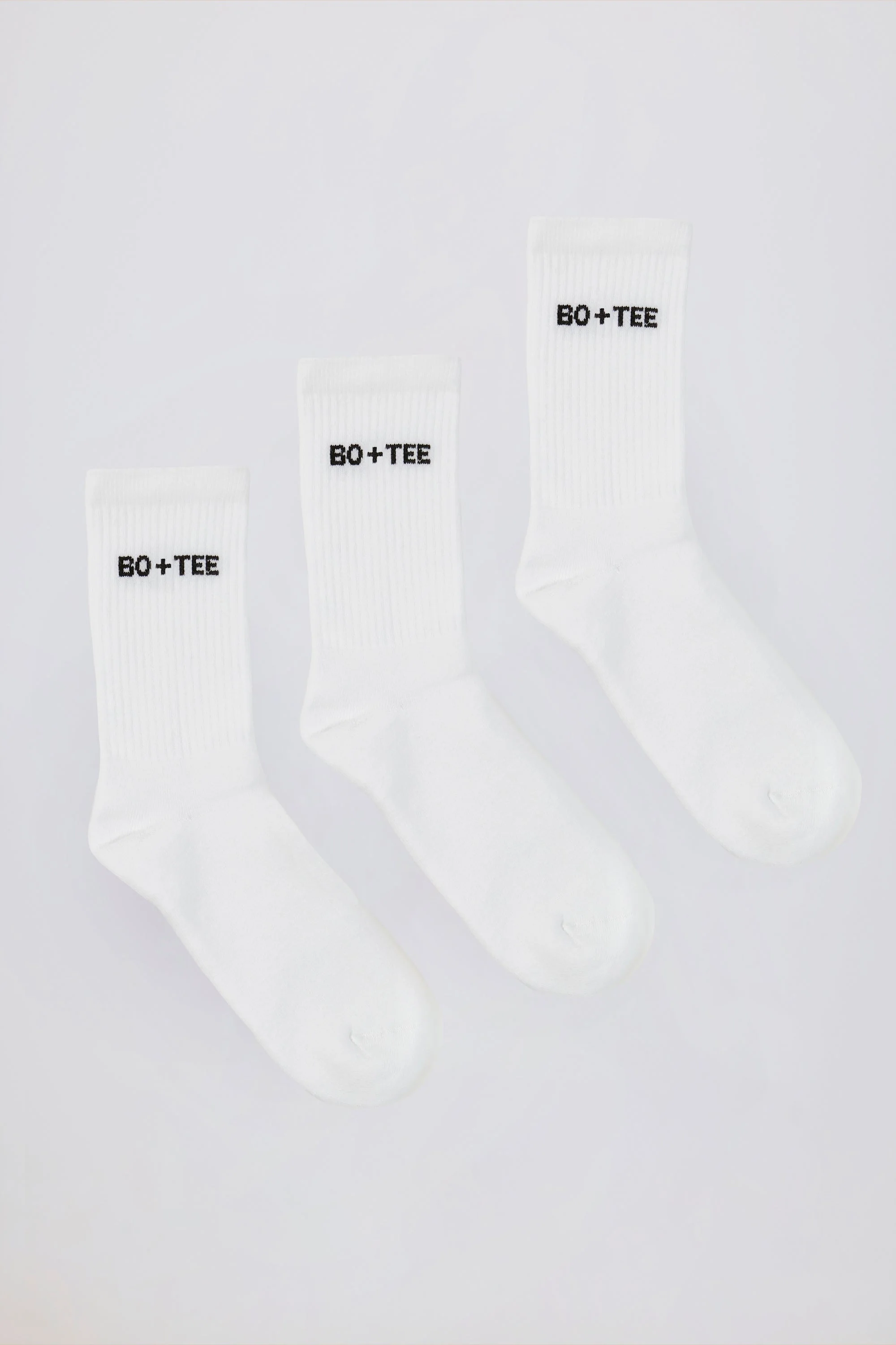 Secure Ribbed Crew Sock Bundle in White Crafted