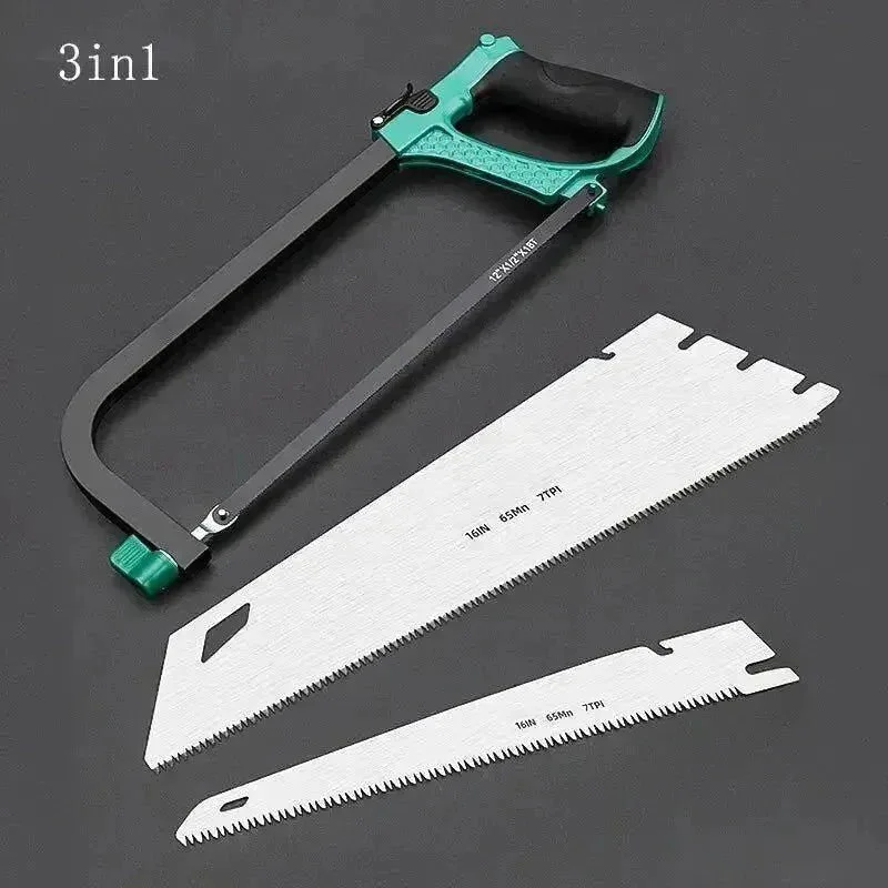 Versatile 3-in-1 Hand Saw – Fine-Tooth Coarse Cut Logging for Woodworking DIY Recyclable