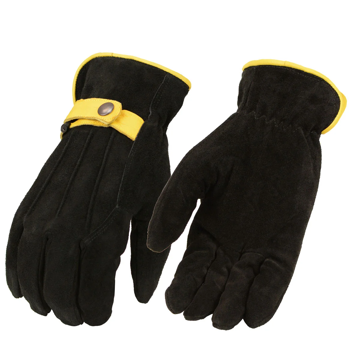 Superior M Boss Apparel BOS37558 Men’s Black and Tan Leather Deer Skin Gloves Prestigious