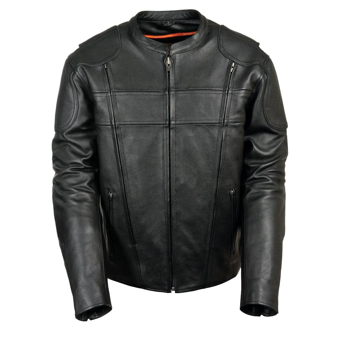 High-Performance Milwaukee Leather LKM1705 Men’s Black Side Stretch Vented Black Leather Scooter Jacket Sustainable