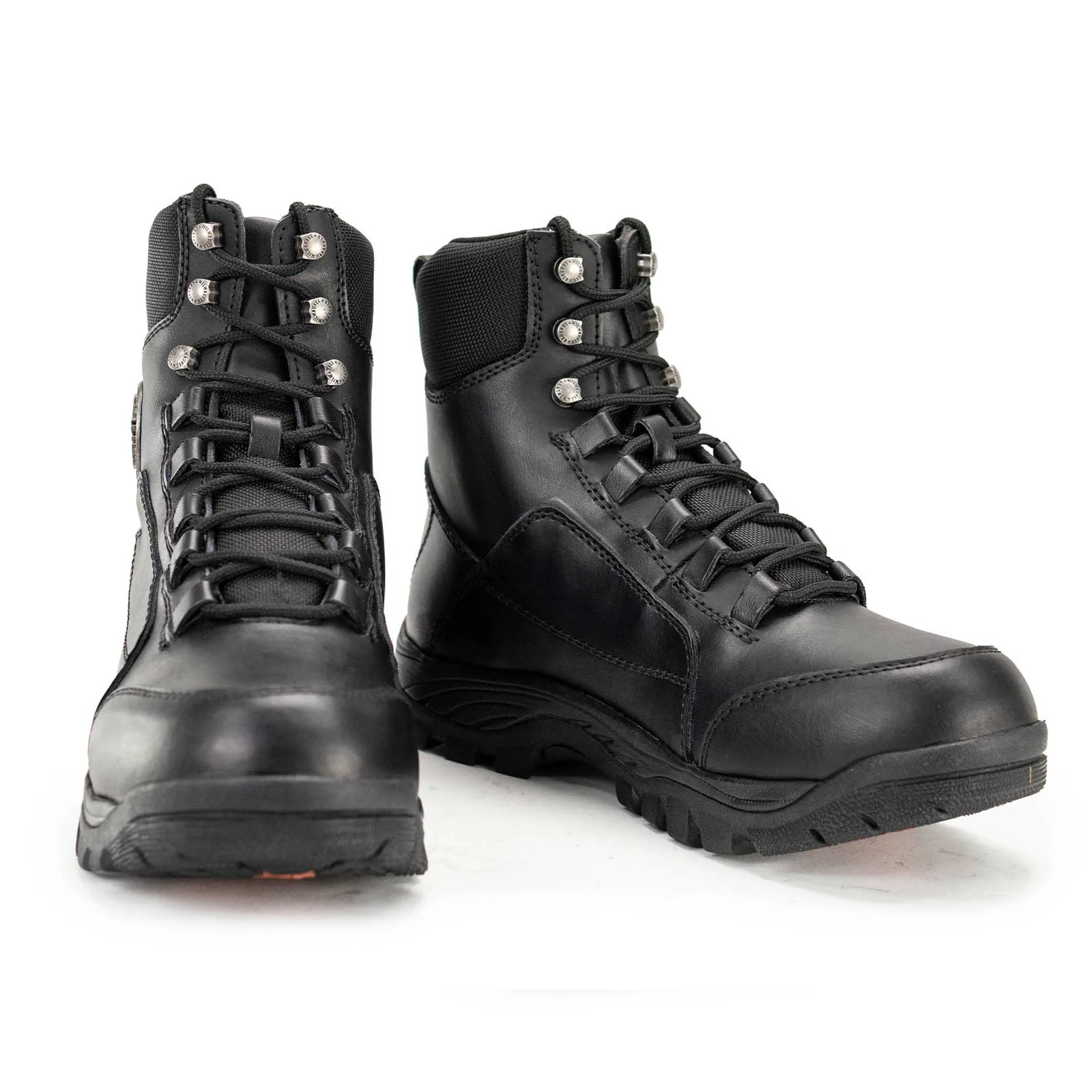 Environmentally Friendly Milwaukee Leather MBM9081 Men s Black Leather Military and Tactical Style Biker Riding Boots Detailed