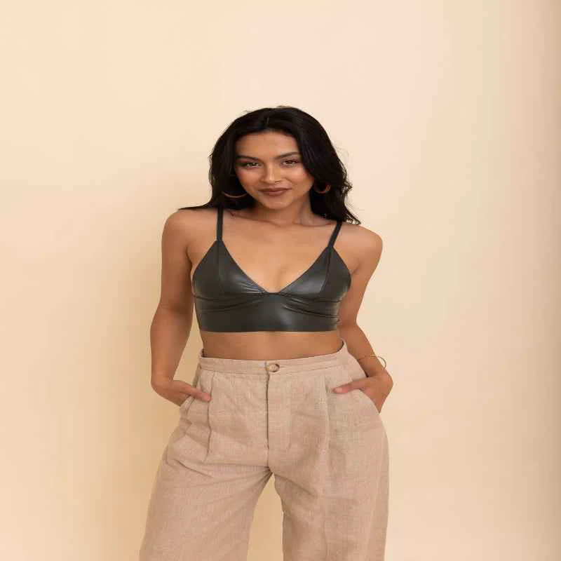 Effective Vegan Leather Bralette Professional