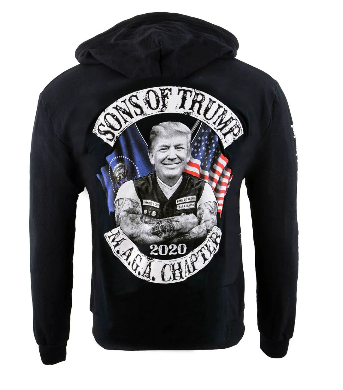 Pure Biker Clothing Co. BCC118010 Men’s Black ‘Sons of Trump’ Pullover Motorcycle Hoodie Top-Quality