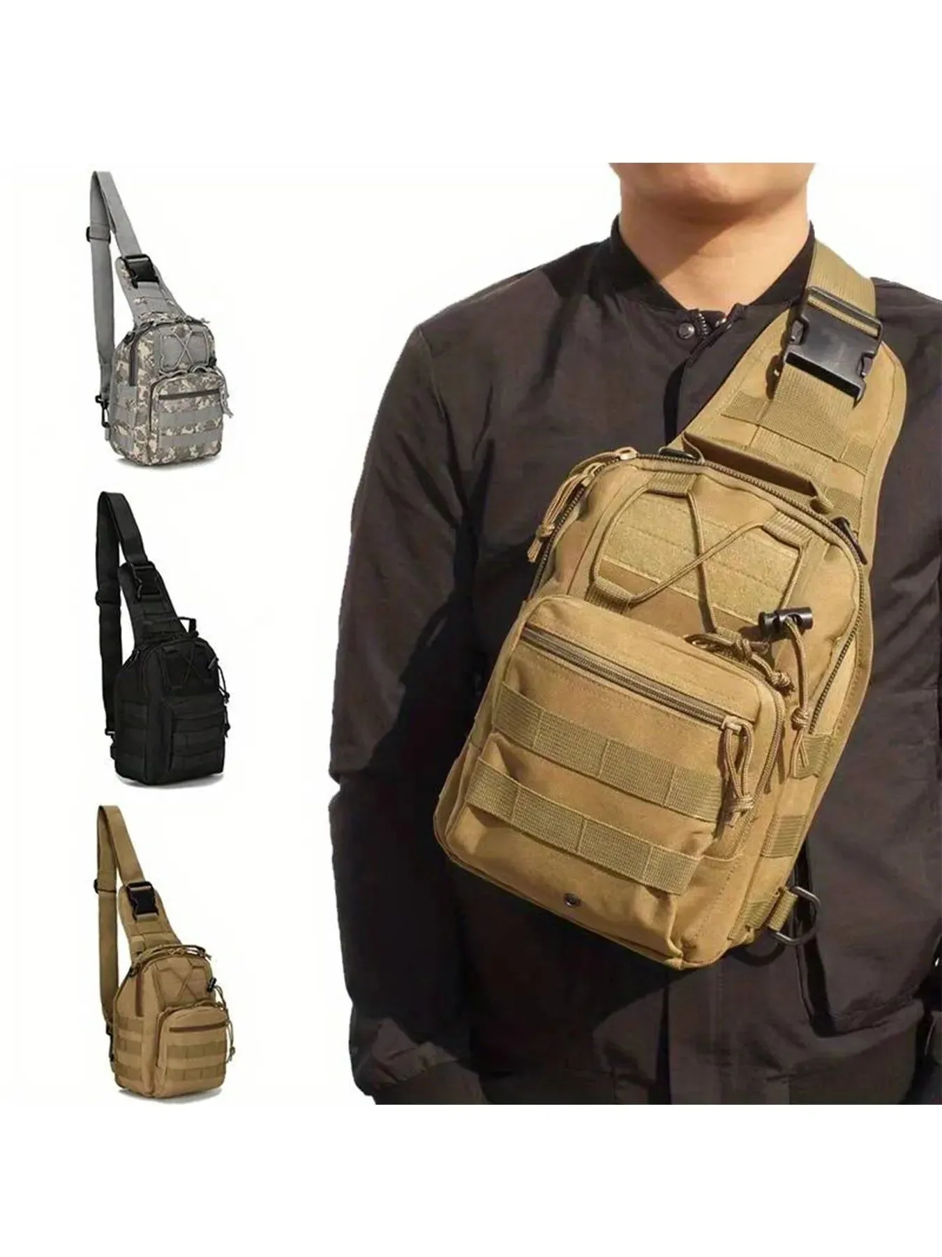 Traditional Tactical Oxford Sling Backpack – Lightweight Crossbody Chest Bag for Hiking Hunting Travel Artisan