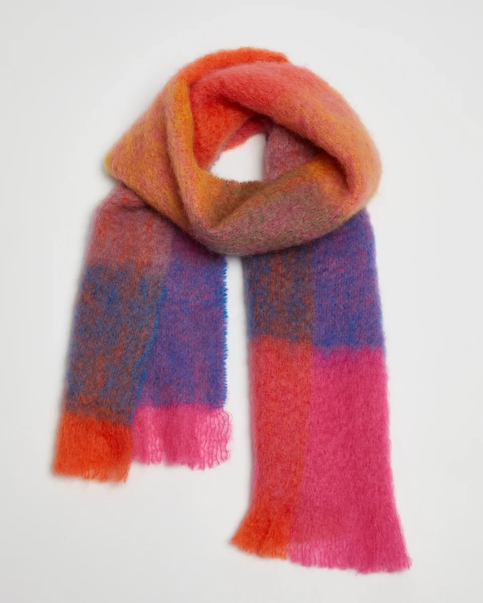 Eco-Friendly Foxford Pink And Red Mohair Scarf Exceptional