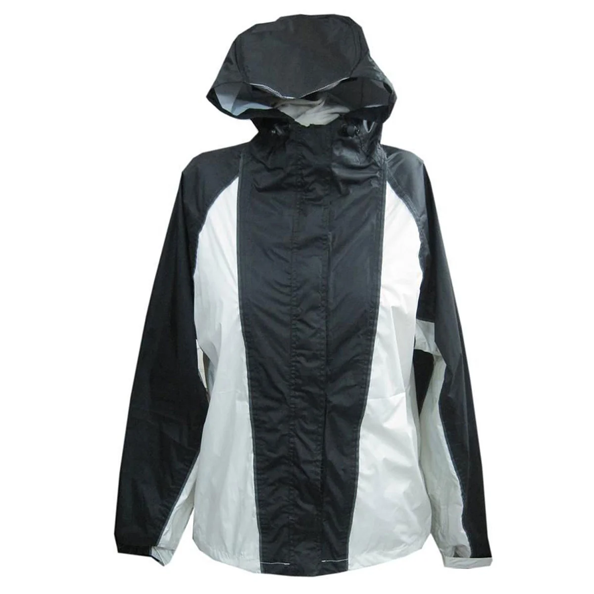 Expertly Made NexGen Ladies SH2333 Beige and Black Hooded Water Proof Rain Suit Professional