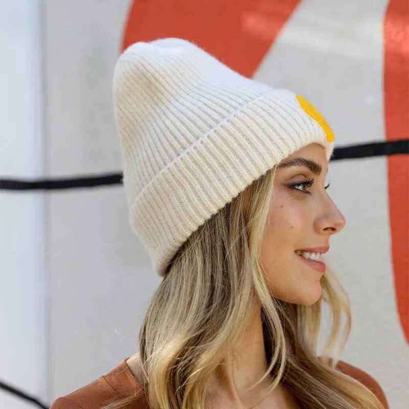Optimized Smiley Ribbed Beanie Eco-Friendly