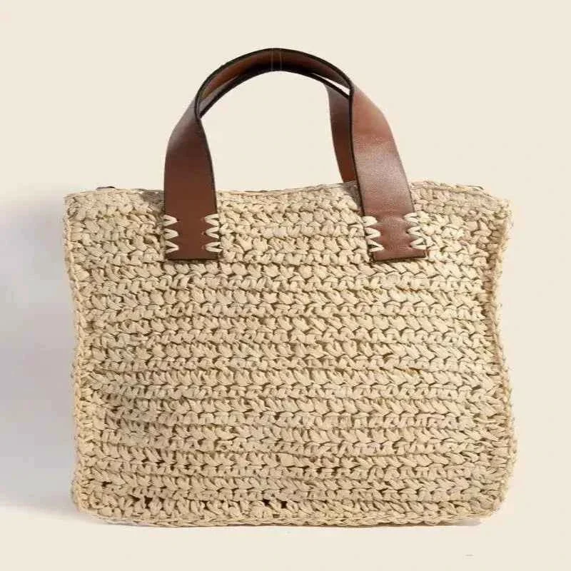 Exclusive Braided Straw Handbag Flexible