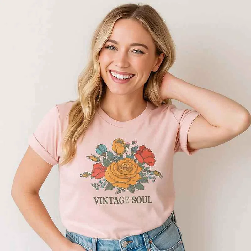 Official Bella Canvas Floral T-Shirt Top-Quality