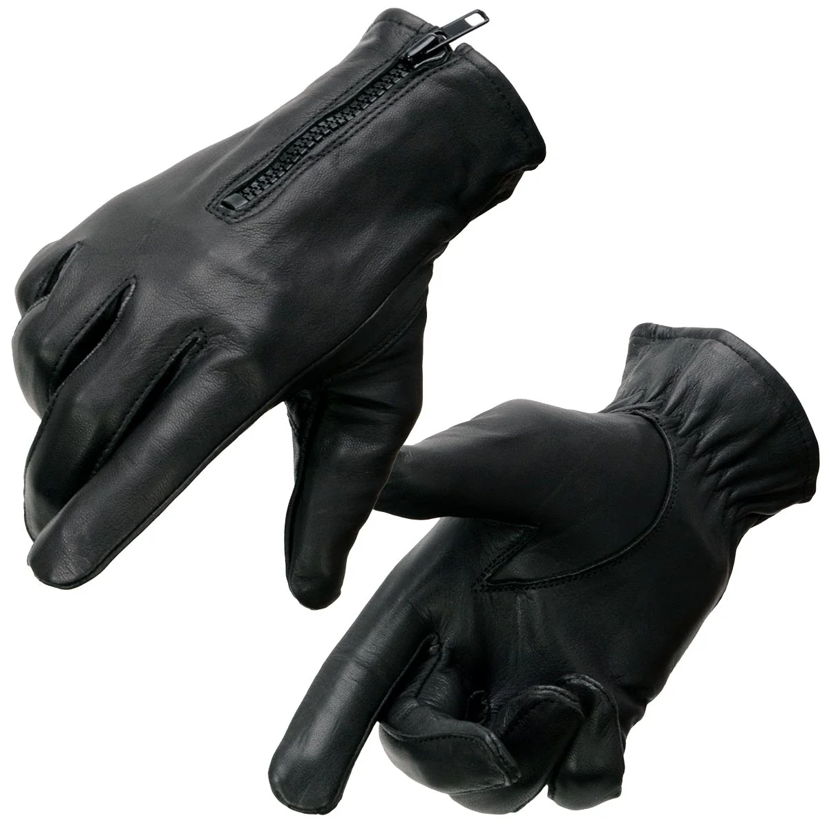 Trendy Milwaukee Leather SH226D Men’s Black Unlined Leather Lightweight Motorcycle Hand Gloves W Wrist Zipper Closure Stylish