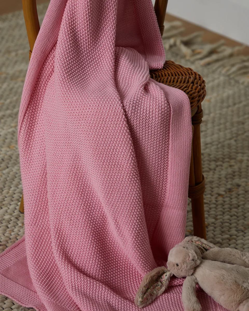 Practical Foxford Cotton Baby Blanket- Pink Genuine
