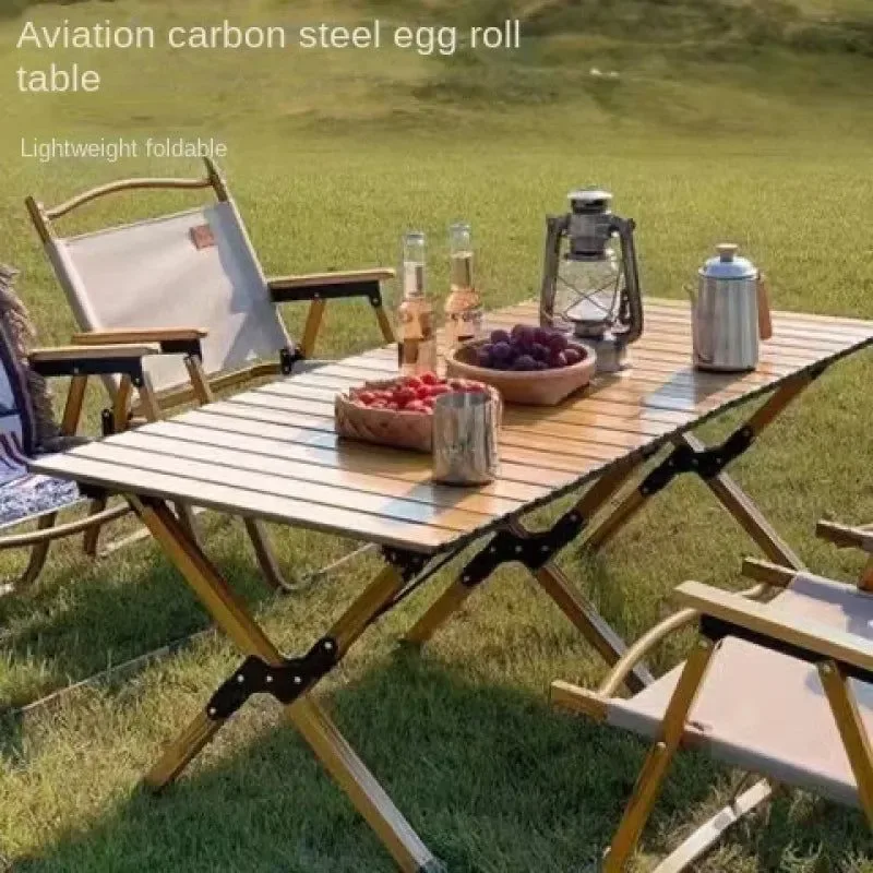 Green Outdoor Folding Picnic and Camping Table and Chairs Set Long-Lasting