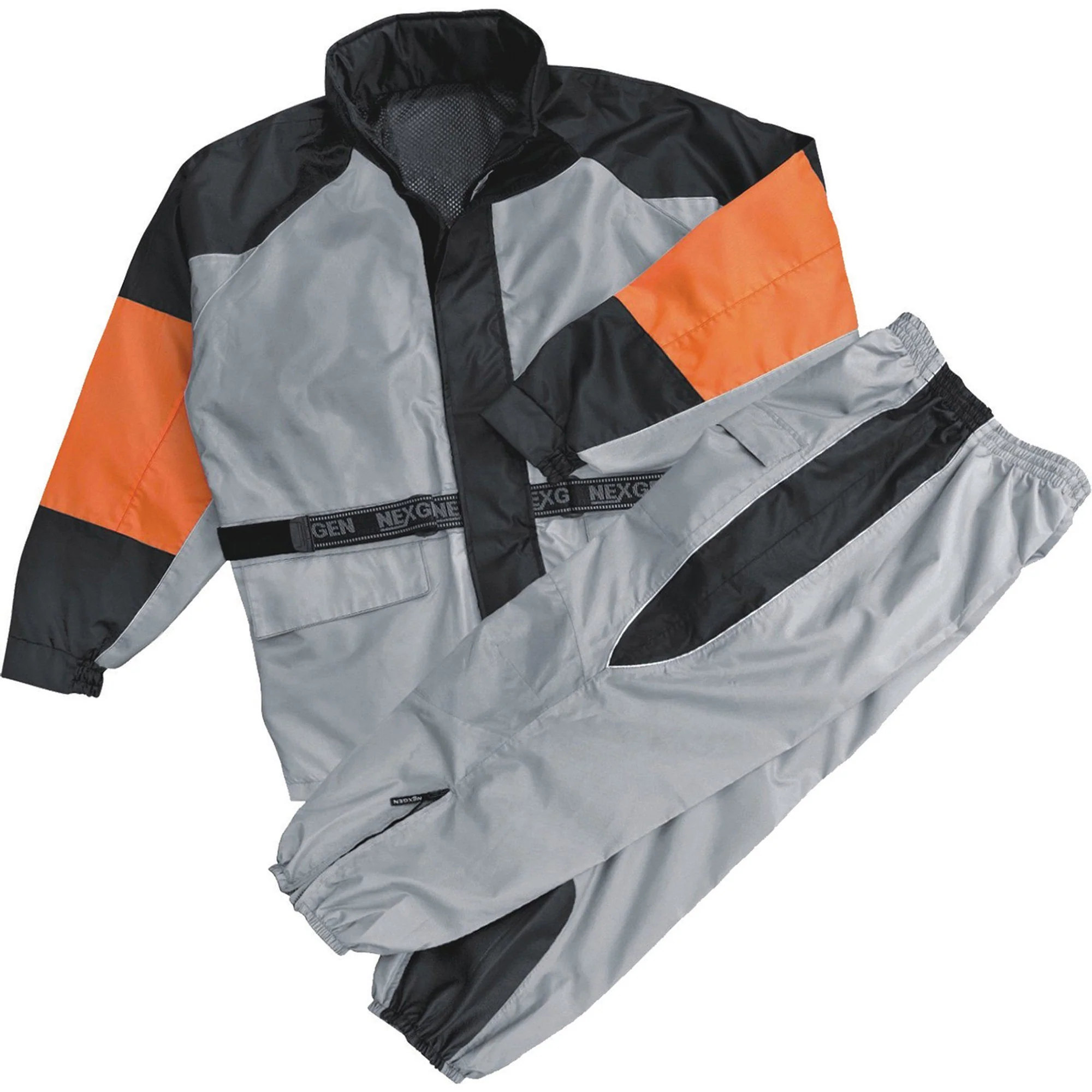Crafted NexGen SH221701 Ladies Orange and Silver Oxford Water Resistant Rainsuit Solid