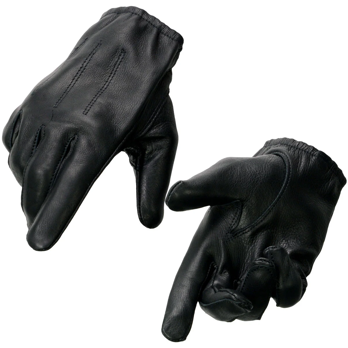 Solid Milwaukee Leather SH887 Men’s USA Deerskin Black Leather Unlined Lightweight Motorcycle Riders Gloves Premium Material