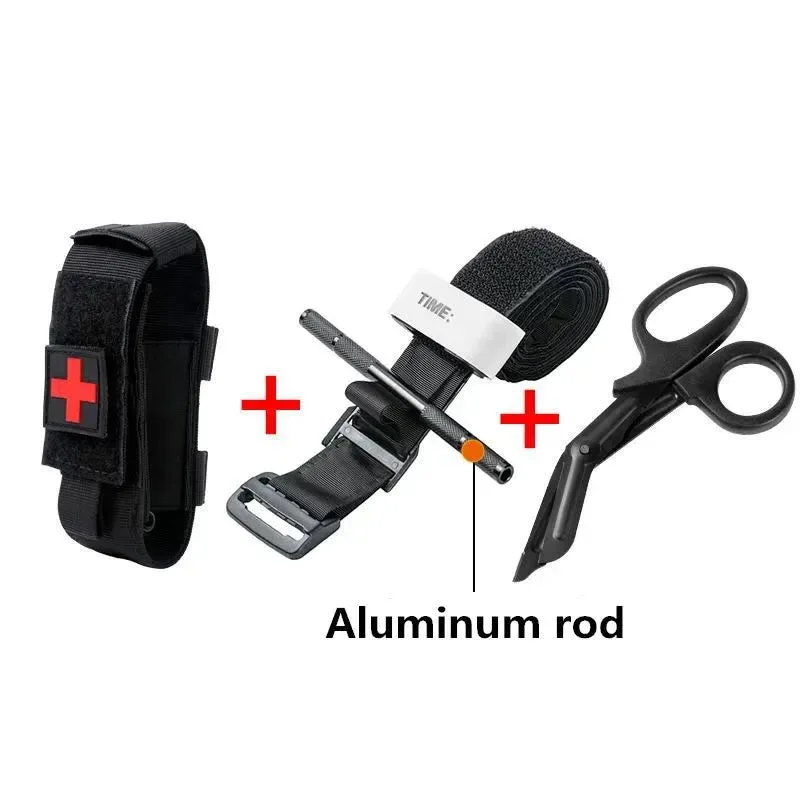 Enhanced Tactical First Aid Military Tourniquet – Rotary Pressure CAT with Aluminum Rod for Hiking Camping and Survival Recyclable