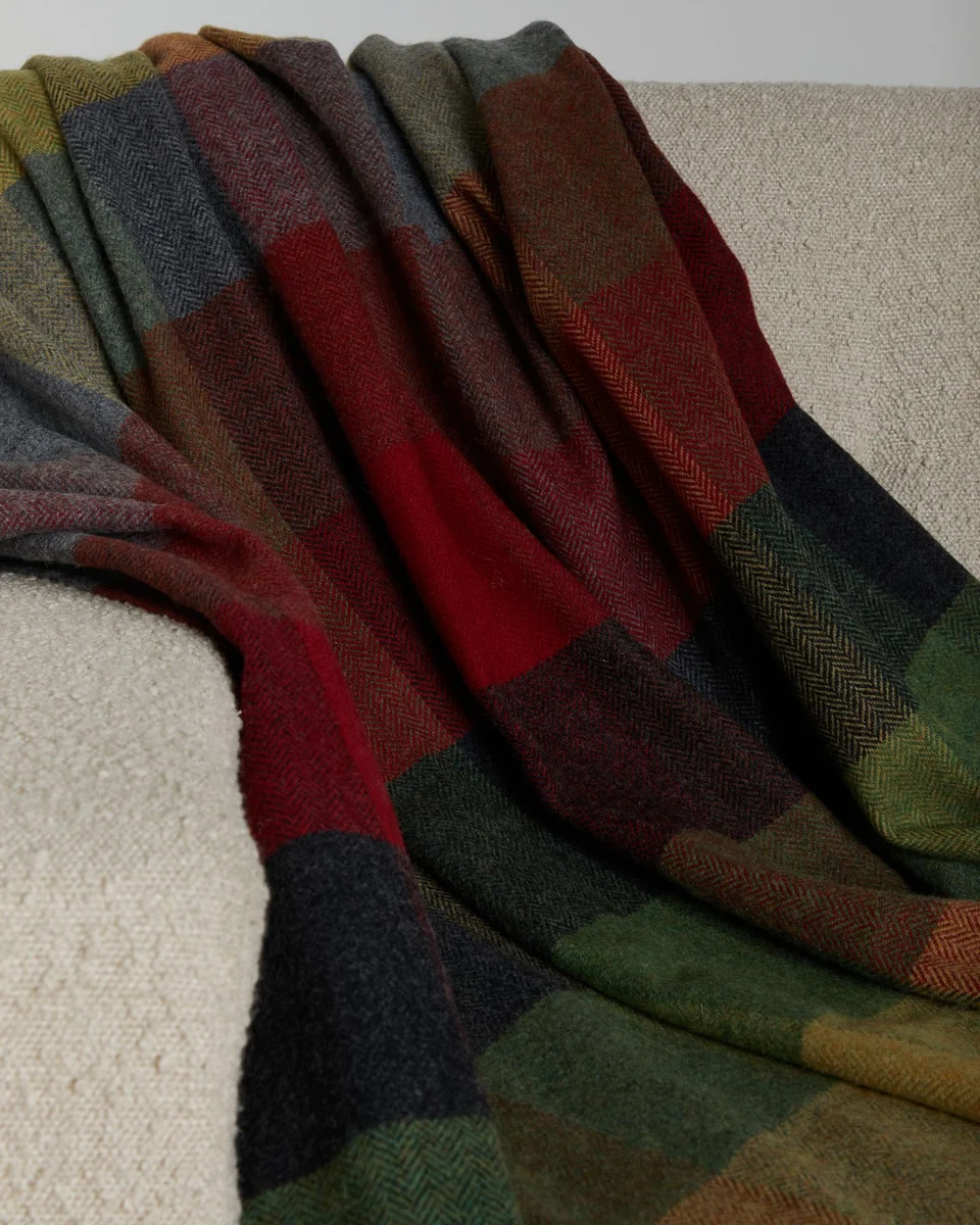 Original Foxford Forest Drive Lambswool Throw Environmentally Friendly