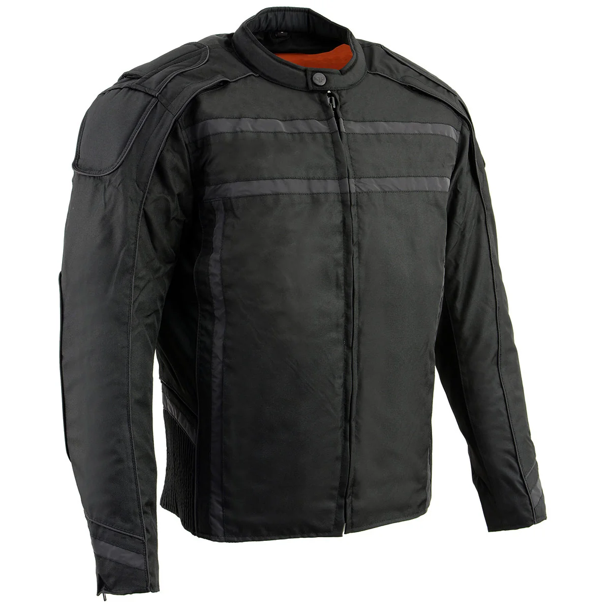 Relaxed Milwaukee Leather MPM1740 Men’s Black Vented Textile Jacket with Reflective Stripes Easy-to-Use