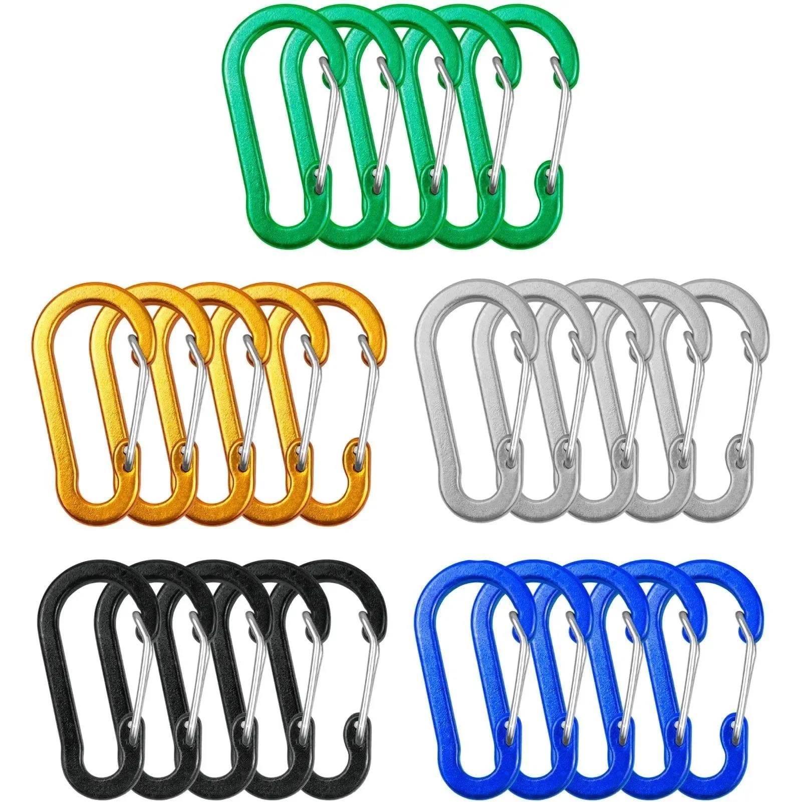 Stylish 5 10pcs Mini Aluminum Alloy Carabiner Clips – D Rings Keychain Clips for Outdoor Camping Hiking Fishing Backpacking Secure