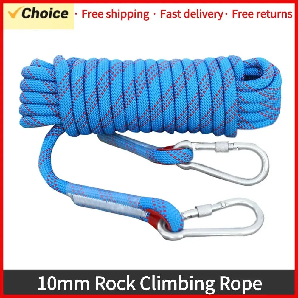Modern Tomshoo 10mm Climbing Rope – 10M 20M 30M Outdoor Static Rappelling and Fire Rescue Safety Escape Rope Official