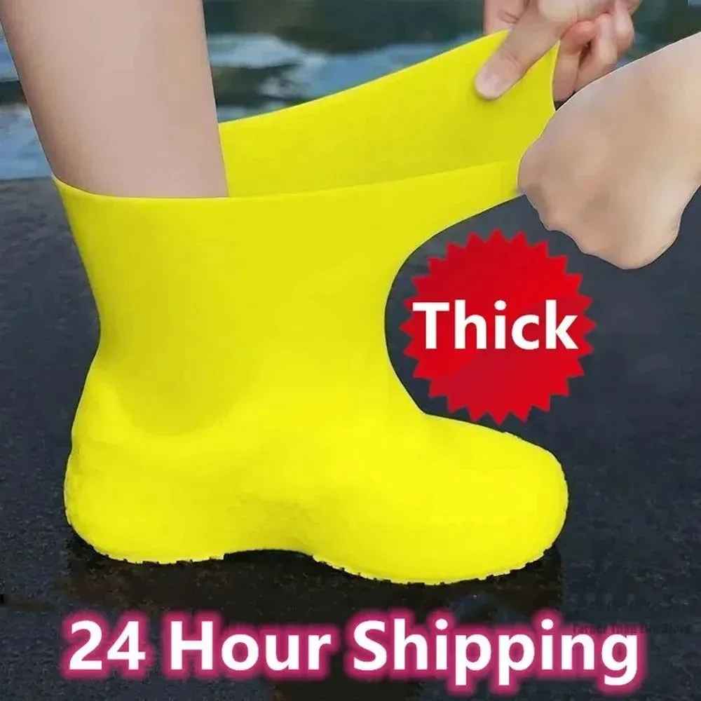Recyclable 1 Pair Silicone Waterproof Shoe Covers – Reusable Slip-Resistant Rubber Rain Boots Overshoes for Outdoor Rainy Days Unique