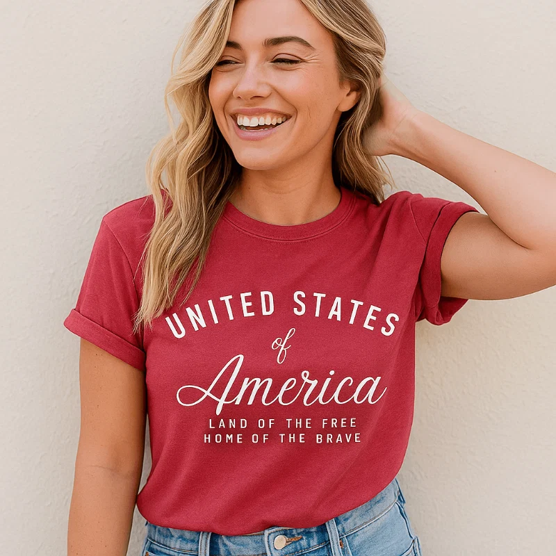 Eco-Friendly USA Patriotic Tee Functional