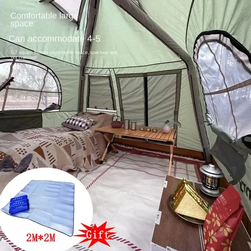 Fine Crafted Inflatable Cabin Tent for 5-8 People Waterproof 4-Season Pop-Up Family Camping Tent Premium Material