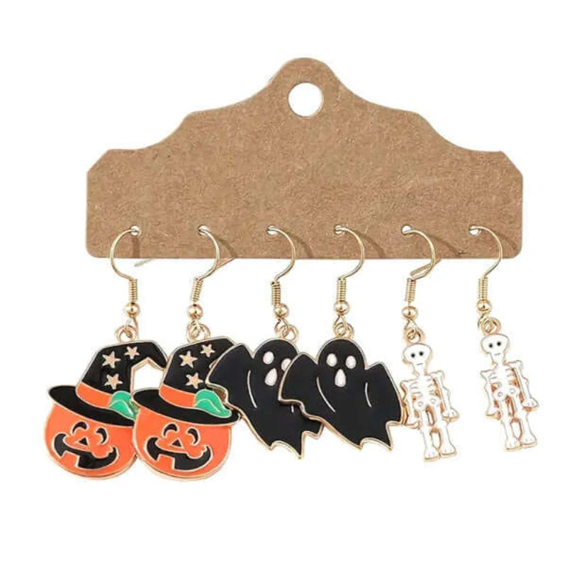 Traditional Halloween Fun Earrings Trio Contemporary