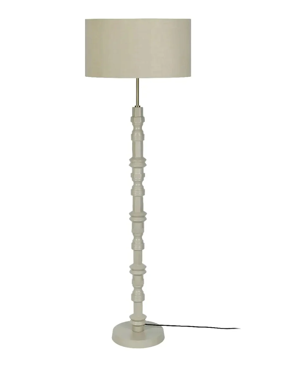 Natural Floor Lamp Totem- Beige Green