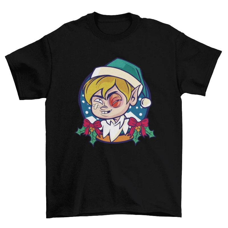 Smooth Injured Christmas Elf Shirt Solid