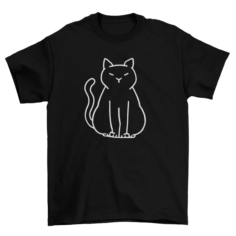 Expertly Made Minimalist Cat T Shirt Green