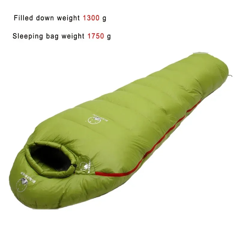 Minimalist Black Snow 95 White Goose Down Mummy Sleeping Bag – 800 Fill Power 5 Warmth Options -15°C to 15°C Functional