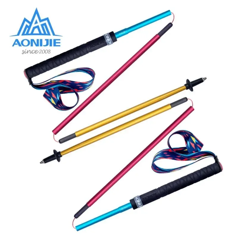 Fashionable AONIJIE E4201 Carbon Fiber Folding Trekking Poles – Lightweight Collapsible Hiking Sticks for Trail Running Walking Pair High-Grade