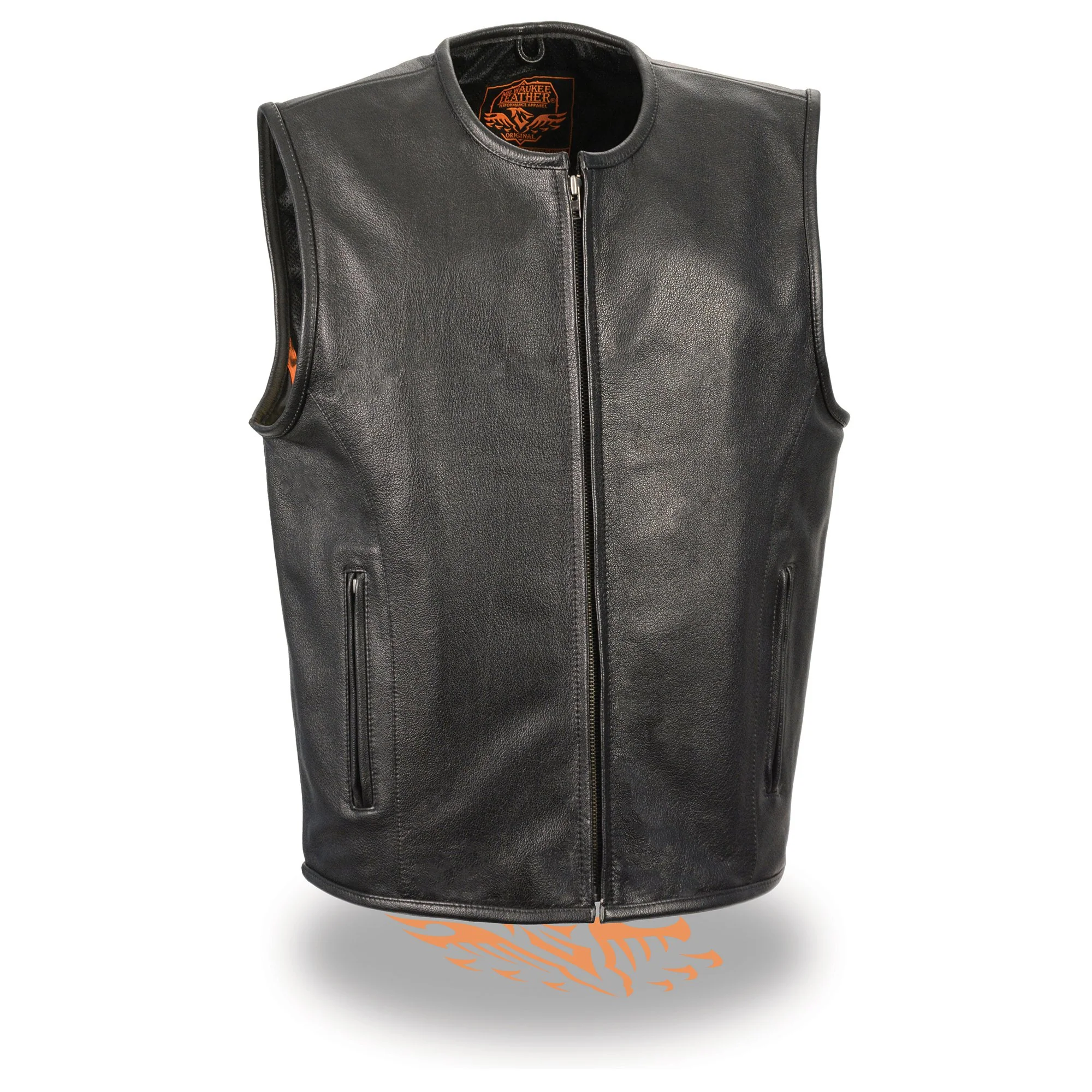 Verified Milwaukee Leather LKM3740 Men’s Seamless Design Zippered Front Leather Vest Safe