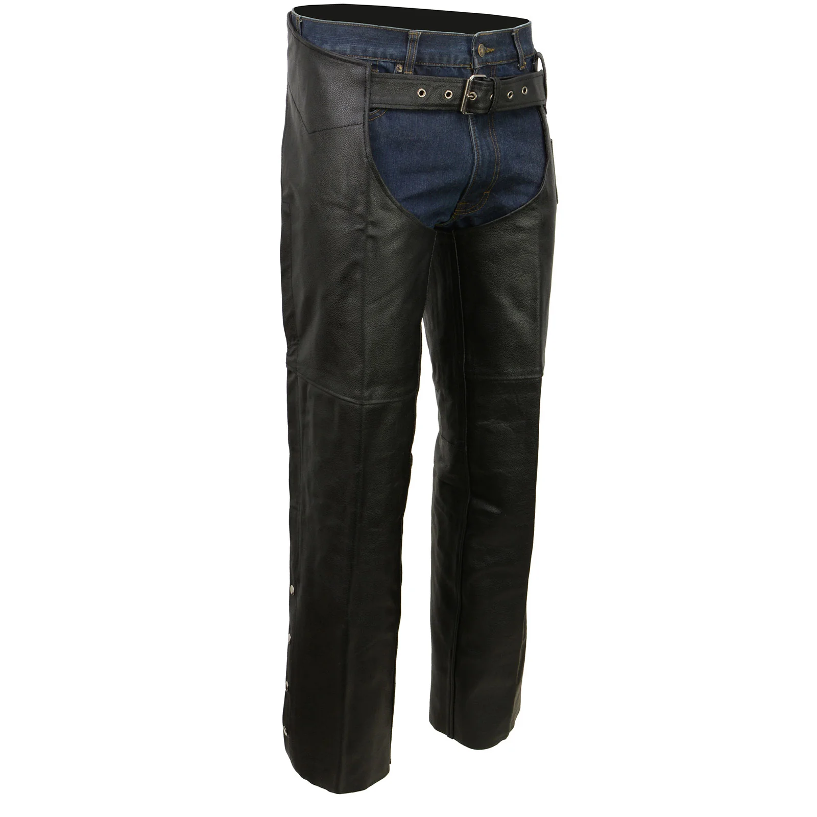 User-Friendly Event Biker EL1117BO Black Premium Leather Motorcycle Chaps for Men – Premium Leather Riding Chaps Fast