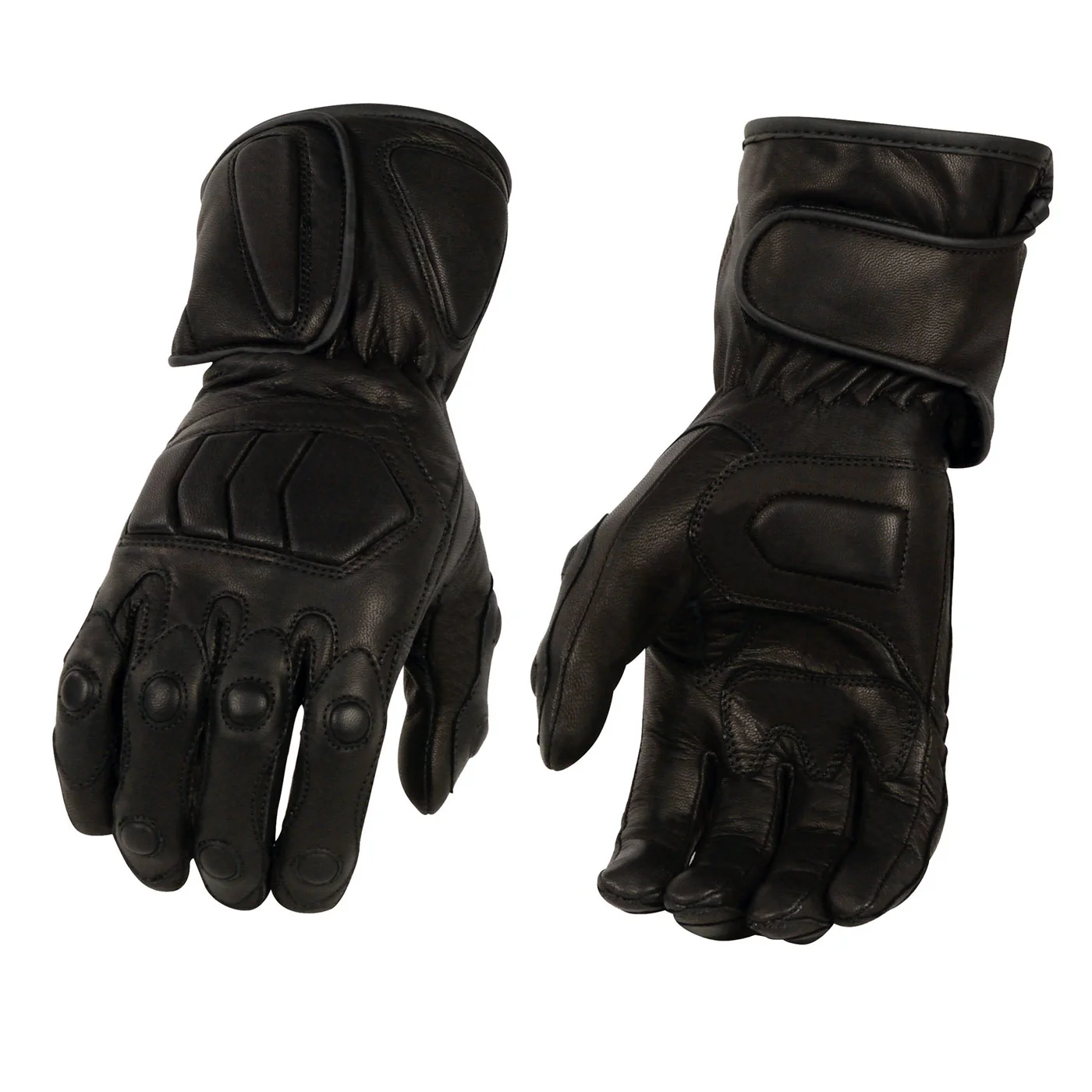 User-Friendly Milwaukee Leather Men’s Black Leather Waterproof Gauntlet Motorcycle Hand Gloves-Extra Grip Reinforced Gel Palm SH813 Selected
