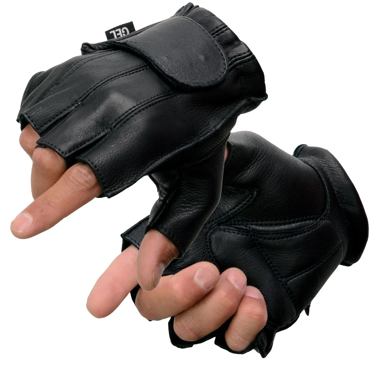 User-Friendly Milwaukee Leather SH850 Men’s Black Premium Deer Skin Leather Gel Padded Palm Fingerless Motorcycle Gloves Fine Crafted