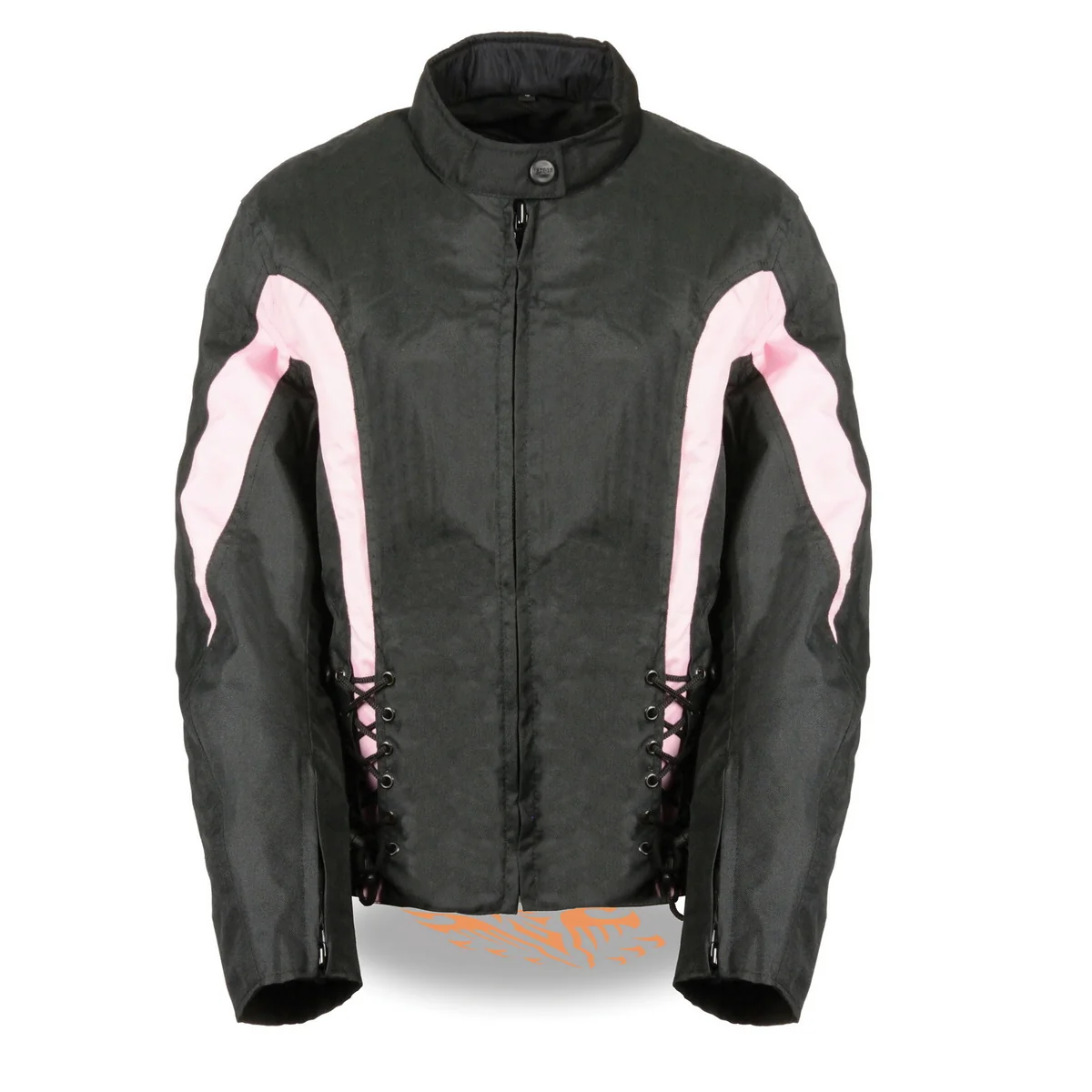 Official Nexgen SH2188 Women’s Black and Pink Textile Motorcycle Riding Jacket with Side Stretch and Lacing Professional
