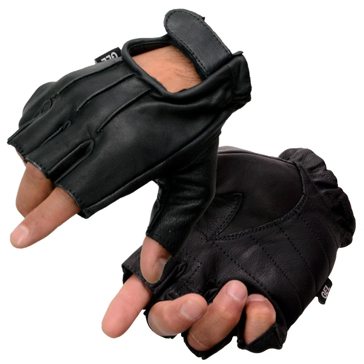 Outstanding Milwaukee Leather SH206 Men’s Black Leather Gel Padded Palm Fingerless Motorcycle Hand Gloves W Welted Design Sustainable