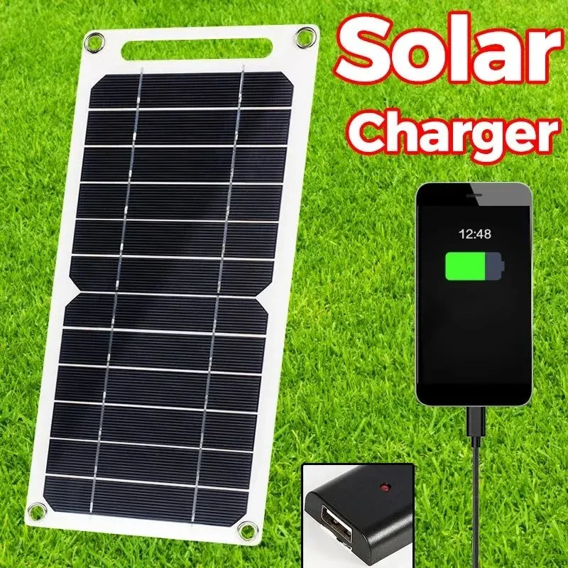 Smooth 20W Solar Panel USB 5V Solar Cell Outdoor Hike Battery Charger System Solar Panel Kit Complete for Mobile Phone Power Bank Watch Healthy