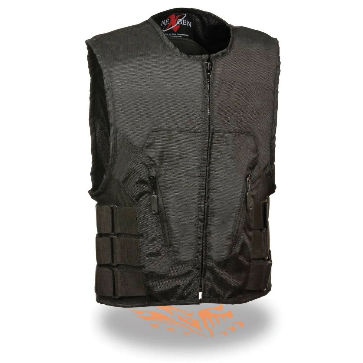 Responsible Milwaukee Leather SH1458 Men’s Black Textile SWAT Style Biker Vest with Armor Artisan