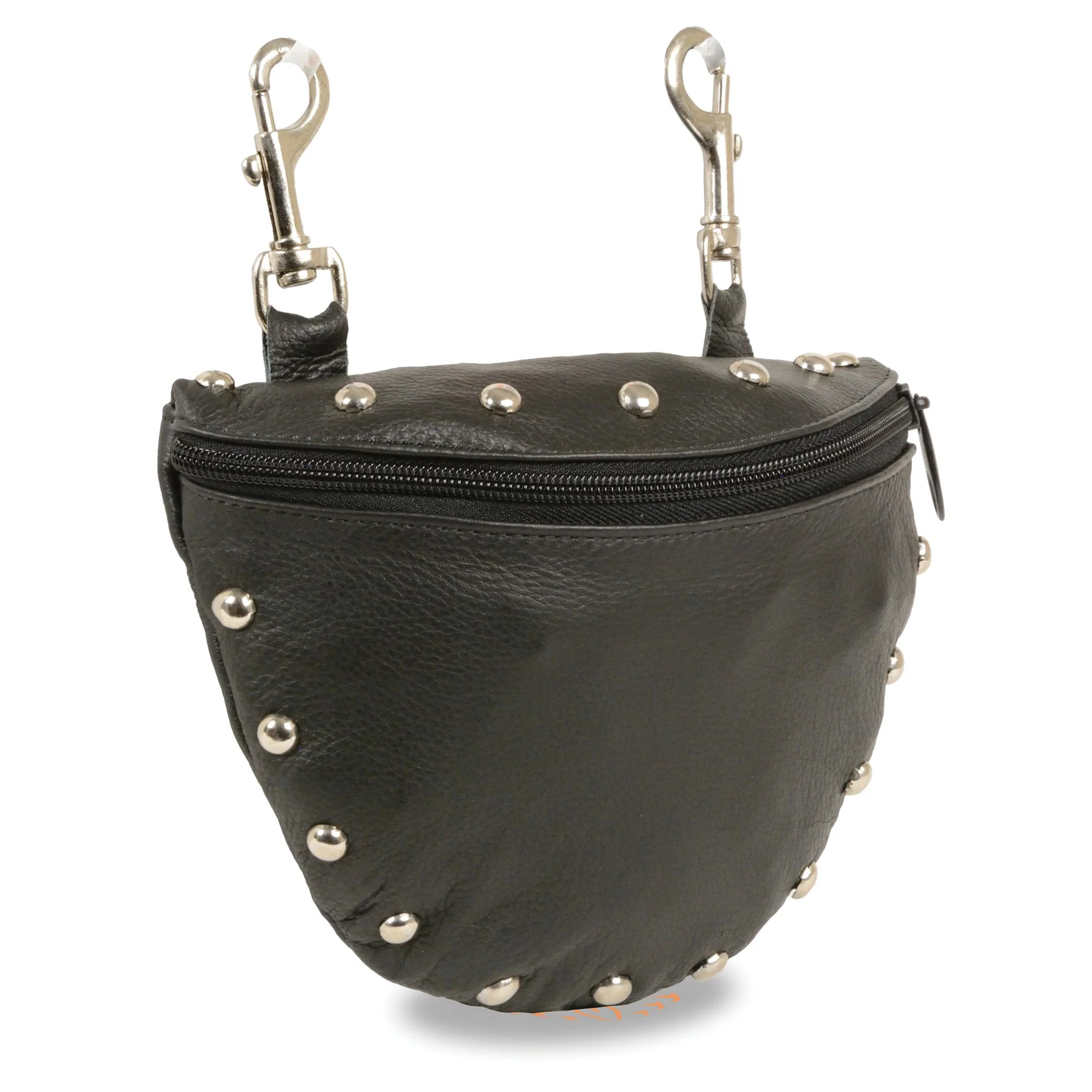 Premium Milwaukee Leather SH197S Women’s Black Leather Studded Belt Bag with Belt Clasps Detailed