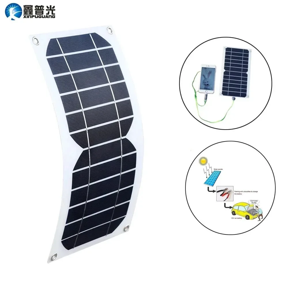 Luxury Mini Solar Panel 5W 6V 12V with USB Output – Waterproof Solar Cell for Phone Charging Power Banks and Outdoor Activities Professional