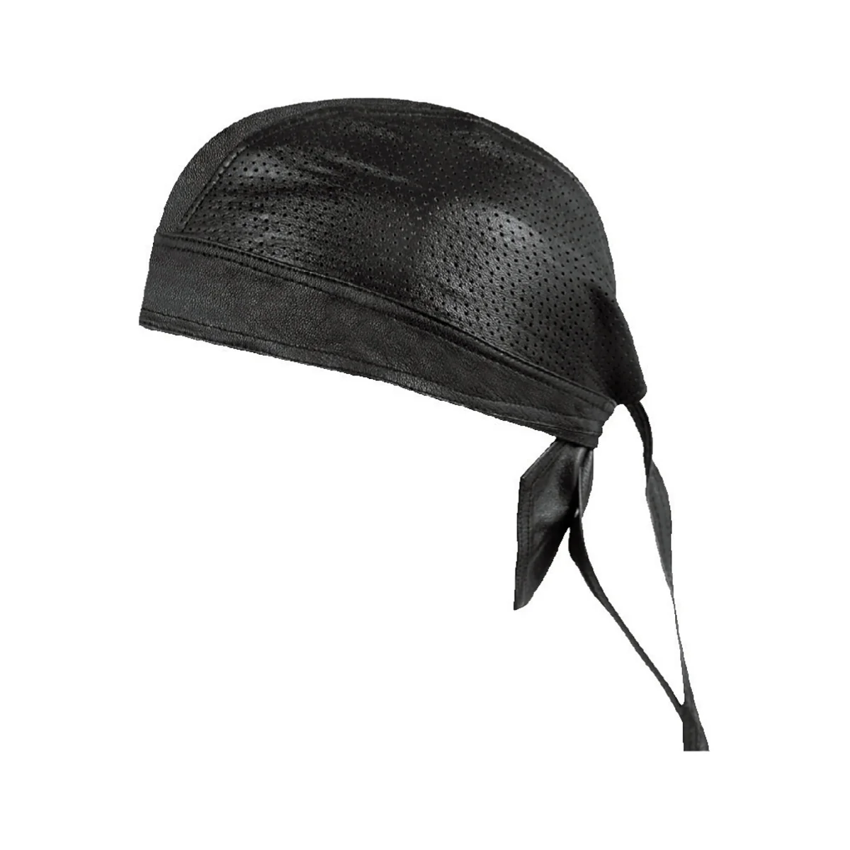 Practical Milwaukee Leather SH316 Unisex Black Perforated Leather Skull Cap User-Friendly