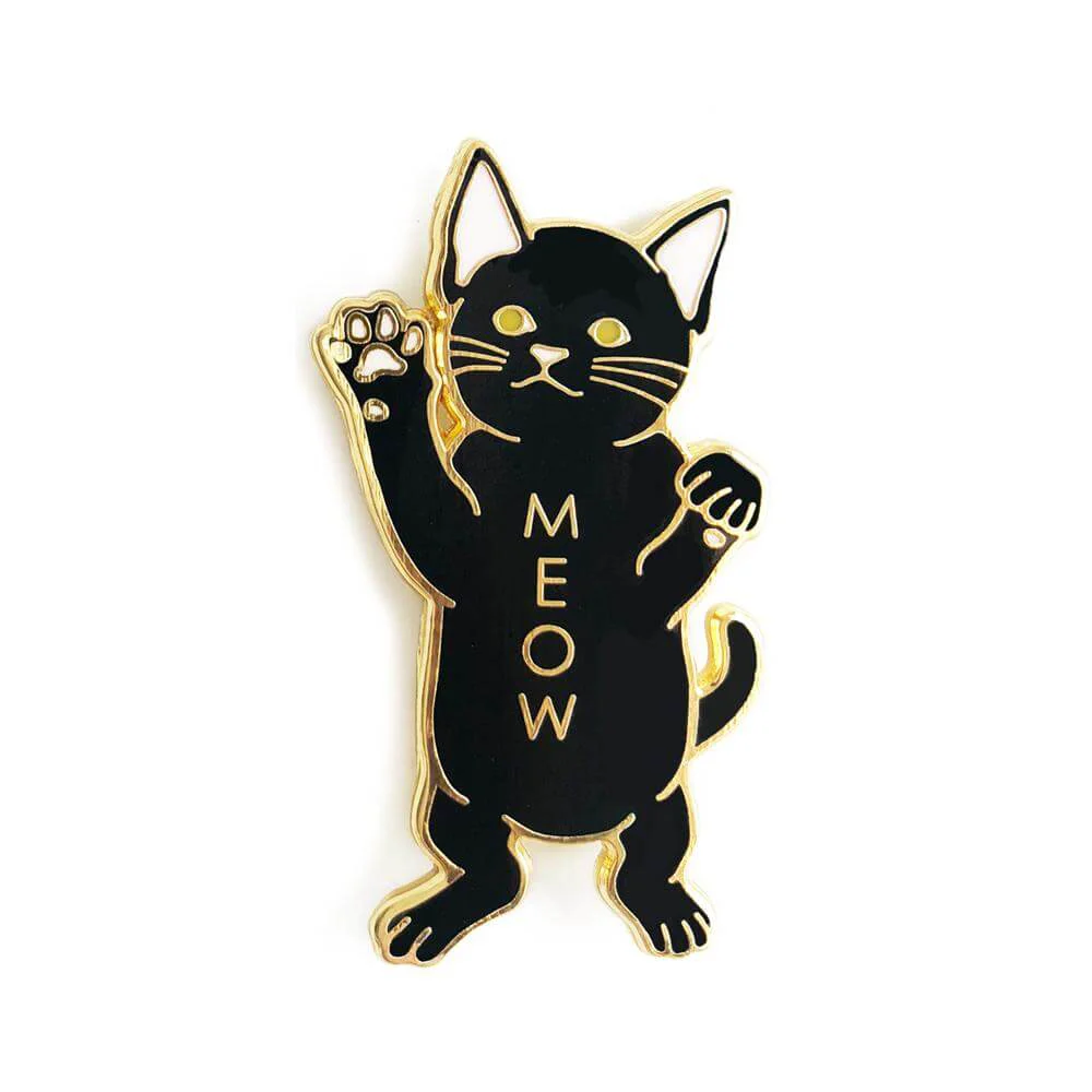 Casual Cat Enamel Pin Verified