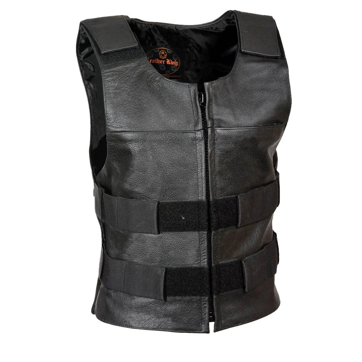 Fine Crafted Milwaukee Leather SH1367 Men’s Black Leather Swat Style Rider Vest w Plain Back Panel for Club Patches Outstanding