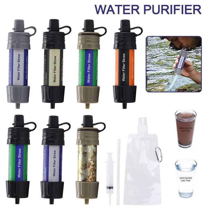 Flexible Personal Water Filter Straw – 0.01 Micron Camping Purifier with 5000L Capacity for Outdoor Survival Emergency Reusable